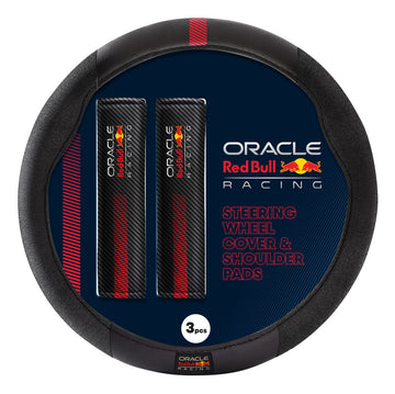 Red Bull Racing Steering Wheel Cover + Shoulder Pads Kit - Black/Red 01