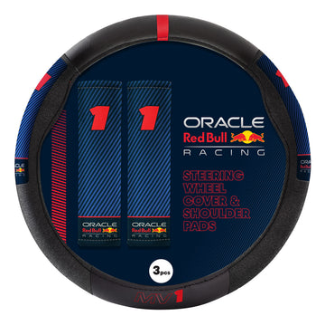 Red Bull Racing Steering Wheel Cover + Shoulder Pads Kit - Black/Red 02