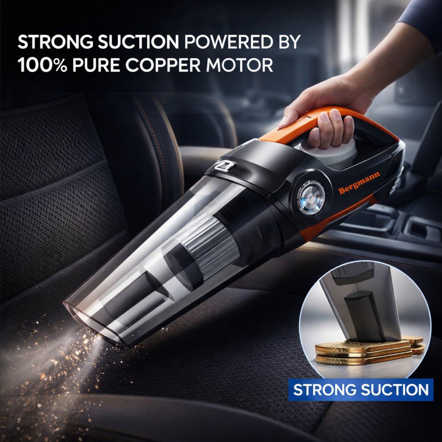 Bergmann CYCLONIC 2-in-1 Car Vacuum & Inflator