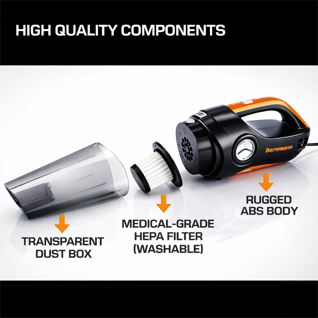 Bergmann CYCLONIC 2-in-1 Car Vacuum & Inflator